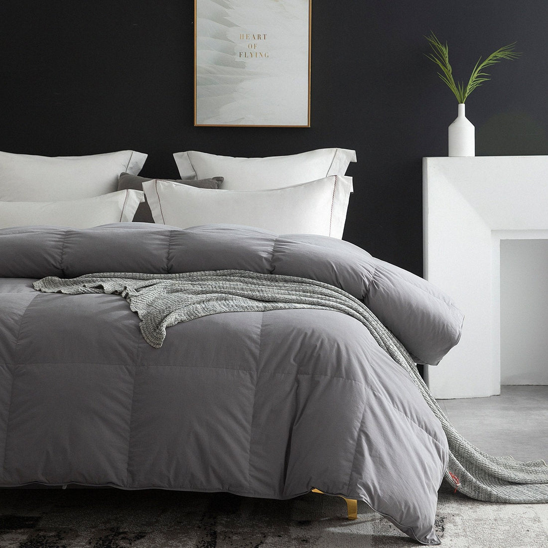 Fusion Goose Down Comforter Grey - Warmkiss