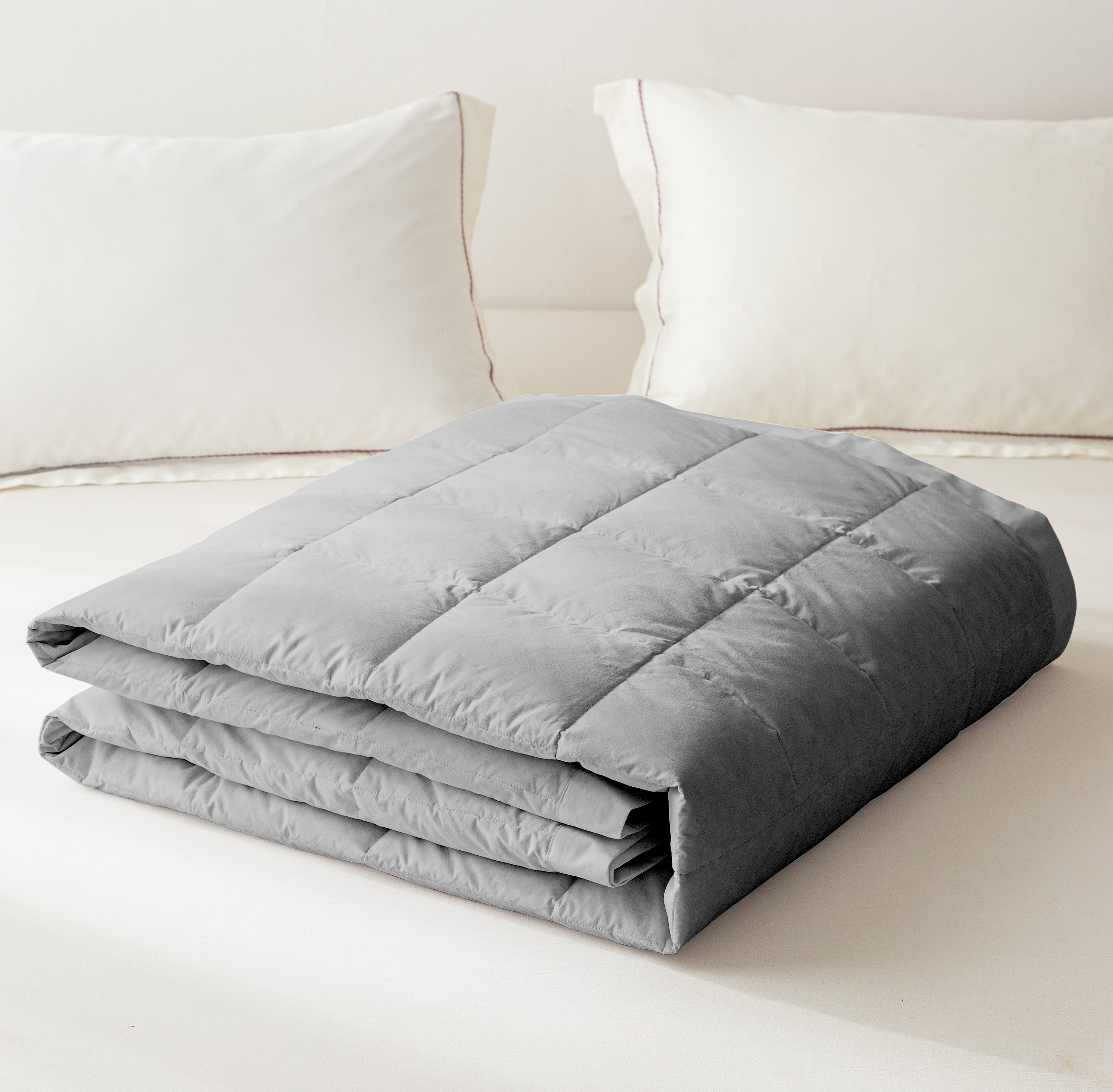 Duvet Summer Comforter Ultra Lightweight Hypoallergenic Grey Duck Down Comforter/Blanket for Summer,White/Grey