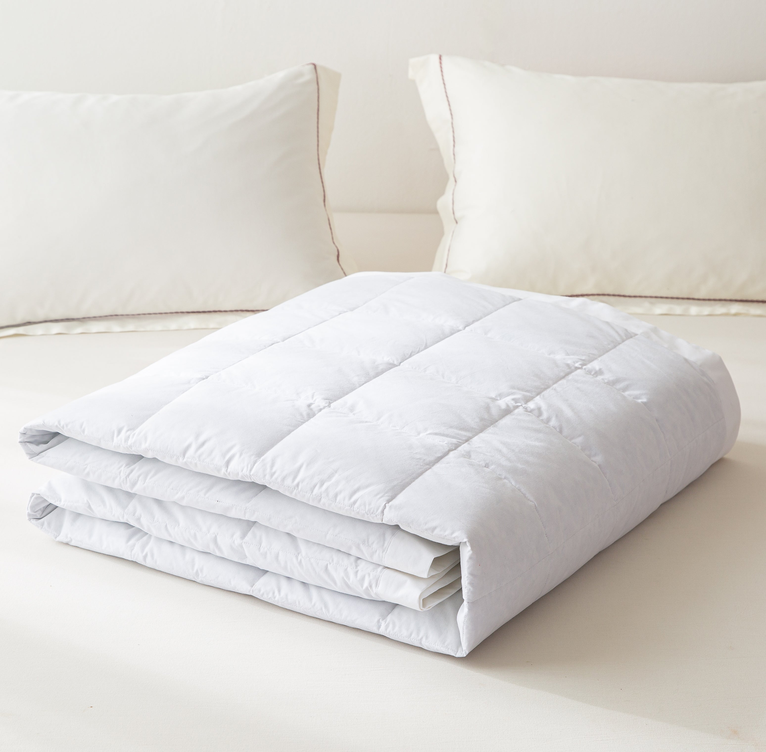 Duvet Summer Comforter Ultra Lightweight Hypoallergenic Grey Duck Down Comforter/Blanket for Summer,White/Grey