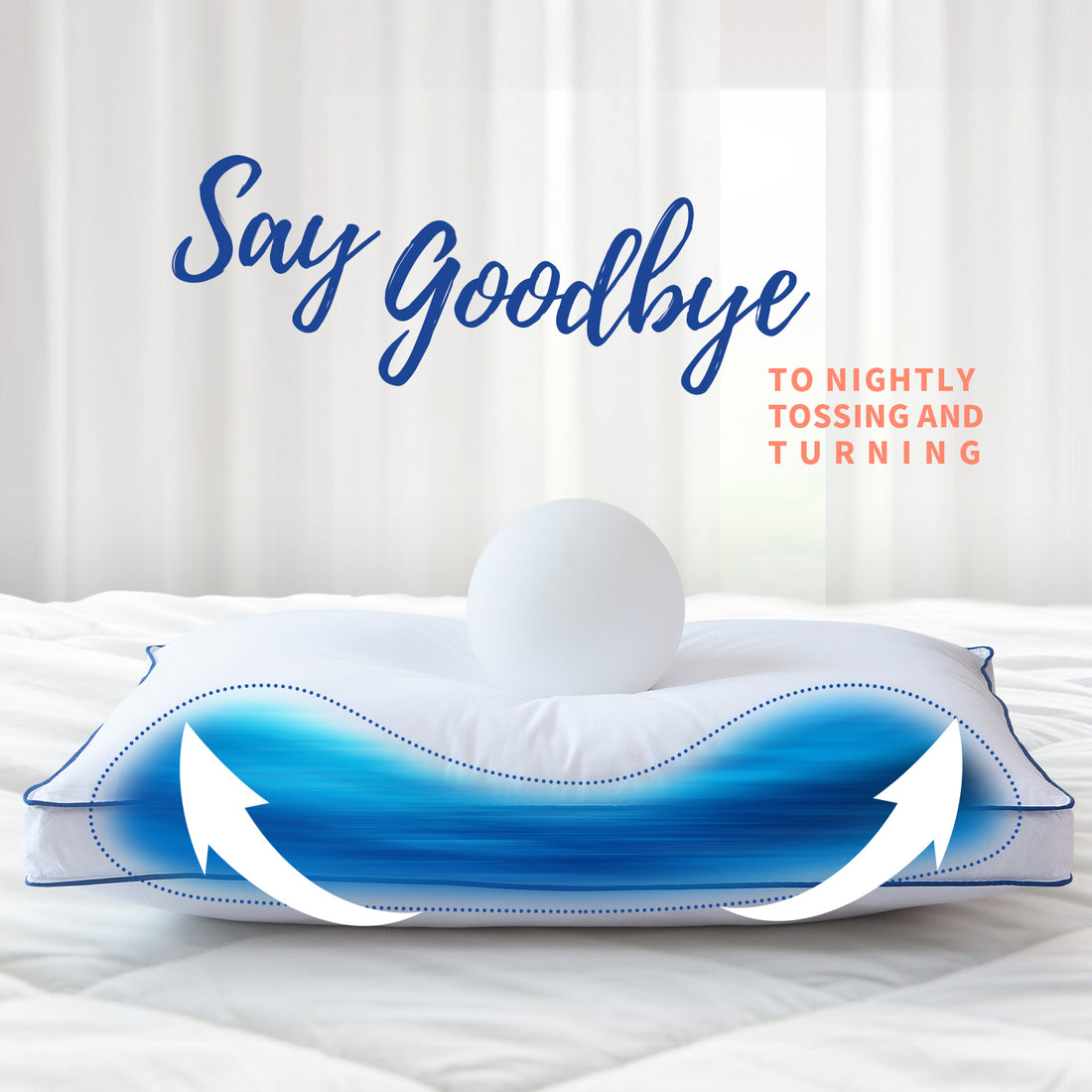 Feather Pillows Set of 2, Bed Medium Firm Pillows for Sleeping, Fluffy and Supportive Gusseted Pillow