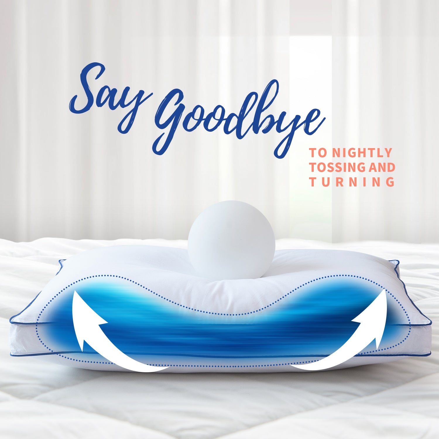 Feather Pillows Set of 2, Bed Medium Firm Pillows for Sleeping, Fluffy and Supportive Gusseted Pillow
